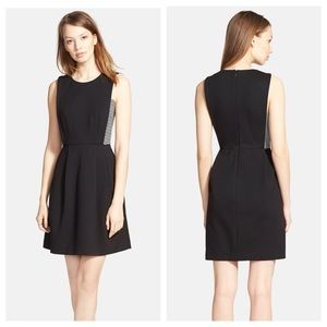 Madewell Abroad inset fit and flare black dress